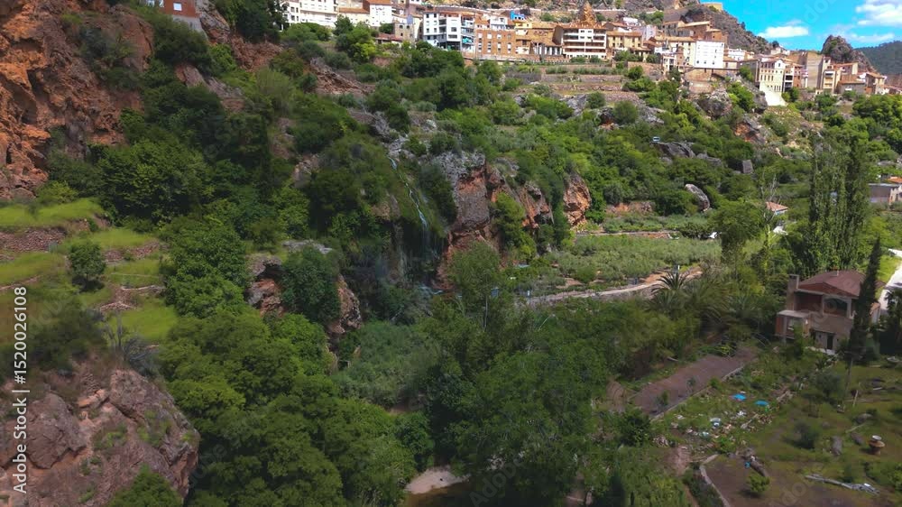 Aerial view of Ayna, Albacete, Castilla-La Mancha, Spain