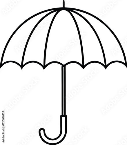 Umbrella Outline Icon  Minimalist Black Line Art Illustration for Weather Protection