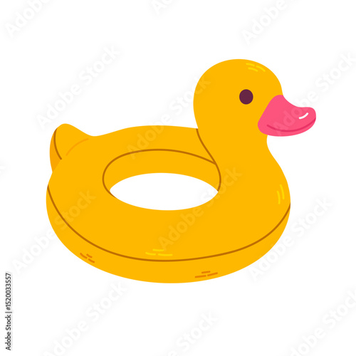 Yellow duck-shaped inflatable pool float with simple round form, perfect for kids' summer accessories and water-themed products