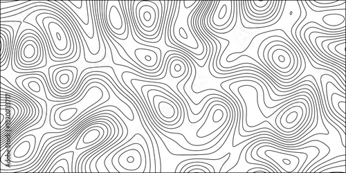 Abstract topographic contour pattern  in black and white, composed of densely packed, irregular concentric lines. Minimalistic and mathematical, often seen in science visuals, mapping aesthetics.