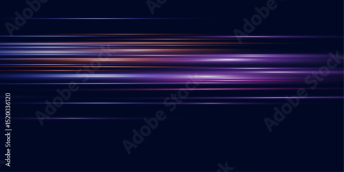 Black modern wide abstract technology background with blue and pink glowing high-speed and movement light effect. Vector illustration