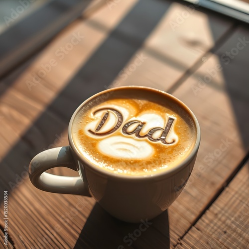 Father’s Day Coffee: Latte Art with ‘Dad’ in Foamy Letters