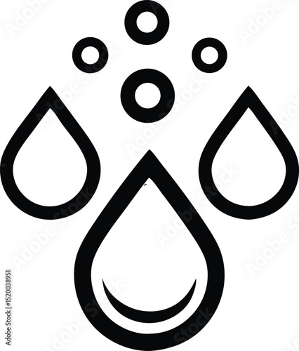 Minimalist water silhouette design representing flow and serenity in nature