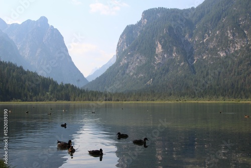lake and mountains