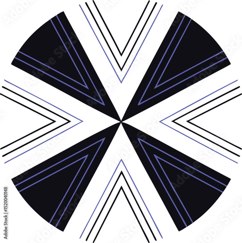 Modern geometric vector design featuring angled lines in a symmetrical arrangement