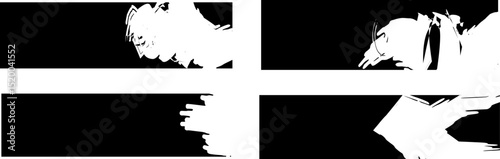 Abstract black-and-white banner exploring contrast, depth, and cinematic mystery through shapes, textures, and silent emotion.