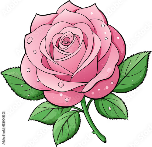pink rose on a white background