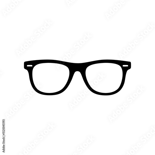 Stylish black silhouette of square glasses, perfect for optical or fashion branding.

