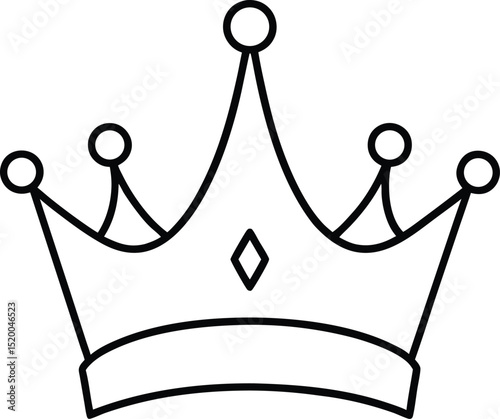birthday crown icon line art vector illustration on transparent background