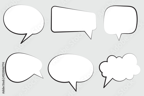 Comment icon speech bubble symbol. Speech bubble collection . Cloud speech bubbles collection. Black speech bubble . Vector illustration. 