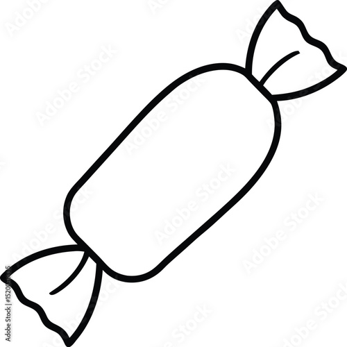 candy wrapper icon line art vector illustration on transparent background