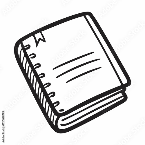 Spiral bound notebook doodle sketch illustration