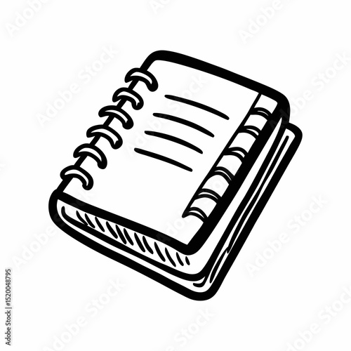 Spiral notebook sketch hand drawn illustration