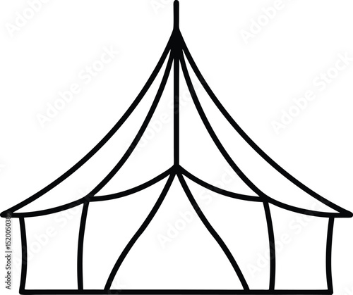 festival tent icon line art vector illustration on transparent background