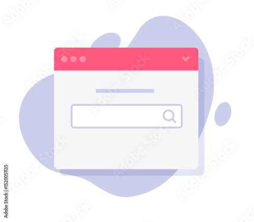 Search bar on website web page icon flat cartoon vector simple minimal graphic illustration, browser window webpage with find bar image clip art  
