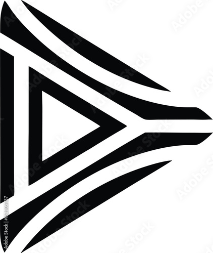 Sleek vector silhouette depicting stage curtains for a modern theatrical play