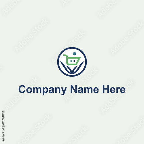 Online shopping logo design template concept for eCommerce flatform