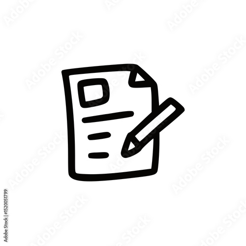 vector icon of document with pen