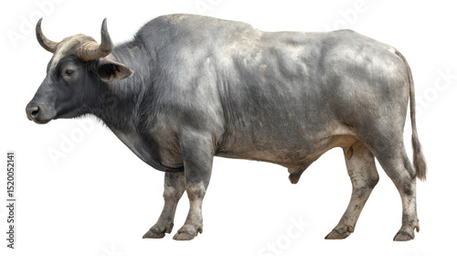  Majestic Gaur Portrait: A powerful, photorealistic gaur, showcasing its impressive size and commanding presence. Its imposing stature exudes strength and resilience.