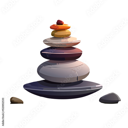 zen stones on white background vector graphic heal design