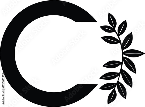Stylized digital illustration of a richly textured plant silhouette vector design