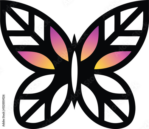 Surreal vector illustration of abstract petal shapes with a dynamic gradient effect
