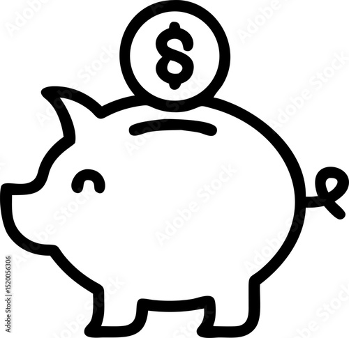 dividend vector outline icon on white or transparent background	