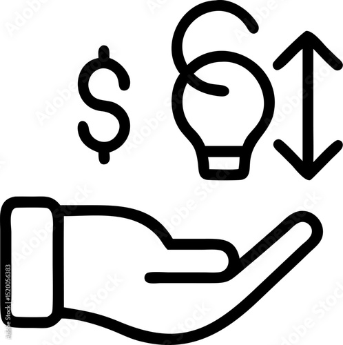economy vector outline icon on white or transparent background	