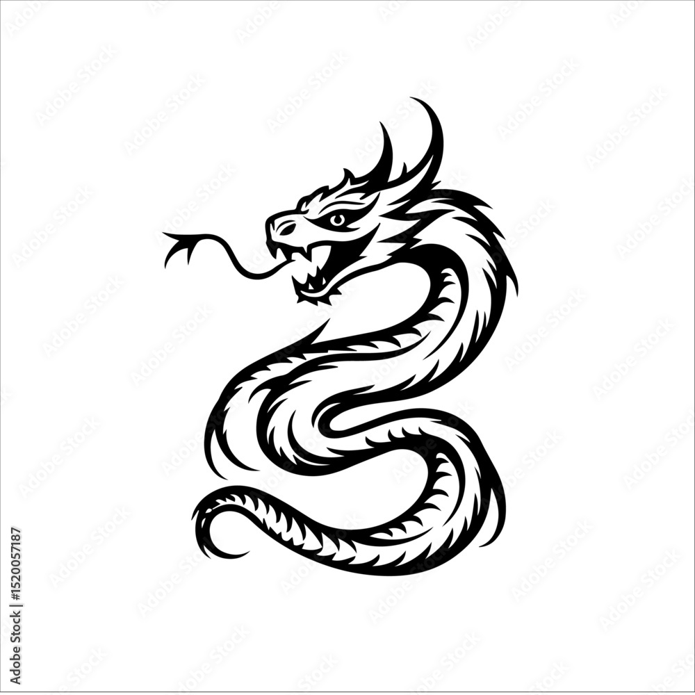 Fototapeta premium black dragon tattoo