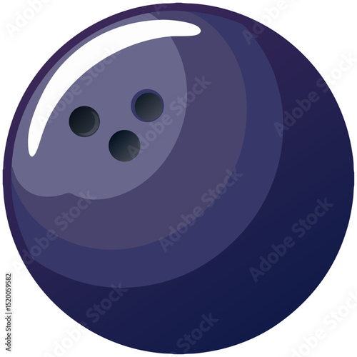 Dark purple bowling ball cartoon vector

