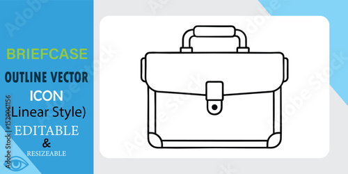 Minimalist vector illustration of a briefcase isolated on white background