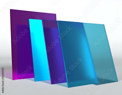 Colorful Acrylic Sheets Translucent Purple, Cyan, and Blue Panels