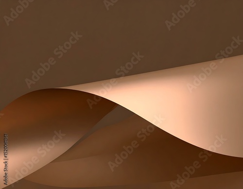 Abstract Brown and Beige Paper Wave Design Background Texture