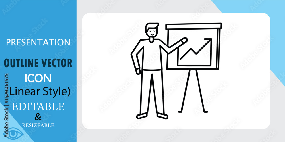 Presentation Icon Outline Vector Editable Linear Style Resizable Presentation Icon Outline Vector Editable Linear Style Resizable