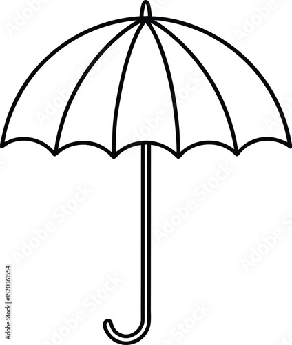 umbrella icon line art vector illustration on transparent background
