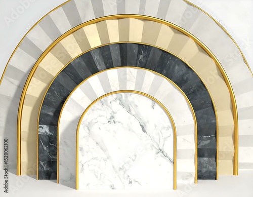 Elegant Gold Marble Archway Background Design Decor