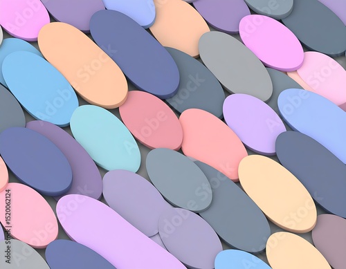 Abstract Pastel Oval Shapes Background Design Pattern Texture