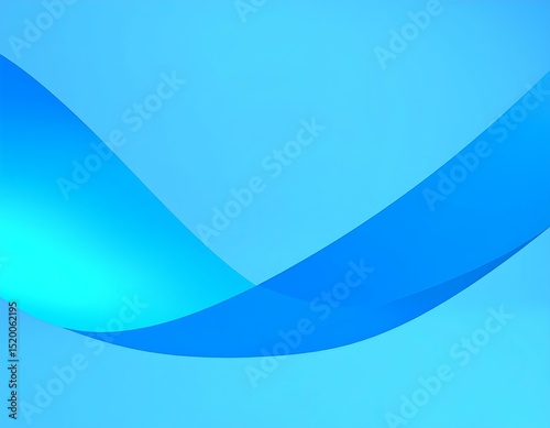 Abstract Blue Wave Background Design, Gradient, Smooth, Curves, Modern, Minimalist, Elegant, Soft, V