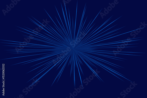 Blue radial light burst on a dark navy background