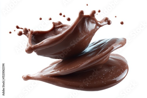 Chocolate splashes isolated on white background, clipping path included