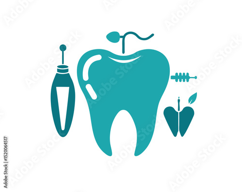 Flat Vector Outline Icons – Dental and Oral Health Symbols