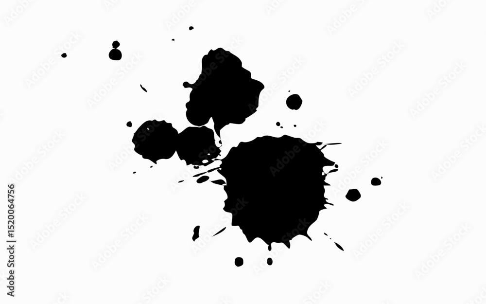 Black ink drops on white background ink vector