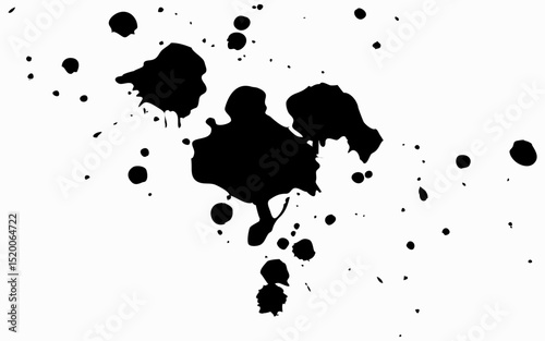 Black ink drops on white background ink vector