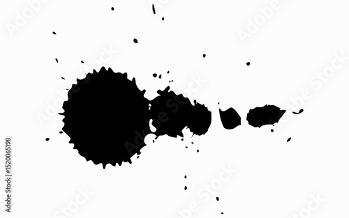 Black ink drops on white background ink vector