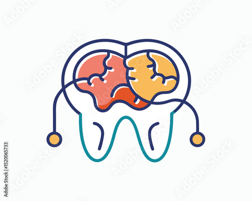 Flat Vector Outline Icons – Dental and Oral Health Symbols