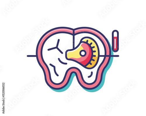 Flat Vector Outline Icons – Dental and Oral Health Symbols