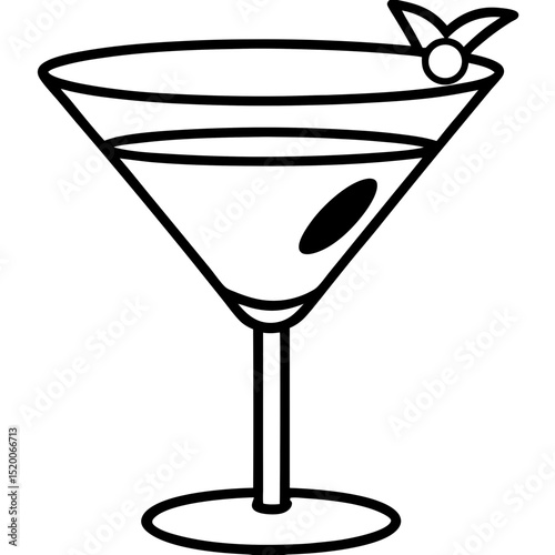 martini glass vector illustration