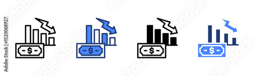 Inflation icon sheet multiple style collection