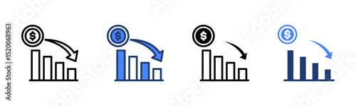 Recession icon sheet multiple style collection