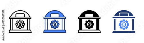 Monetary Policy icon sheet multiple style collection